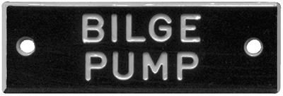 BERNARD ENGRAVING IP002 NAMEPLATE BILGE PUMPS PKG/5